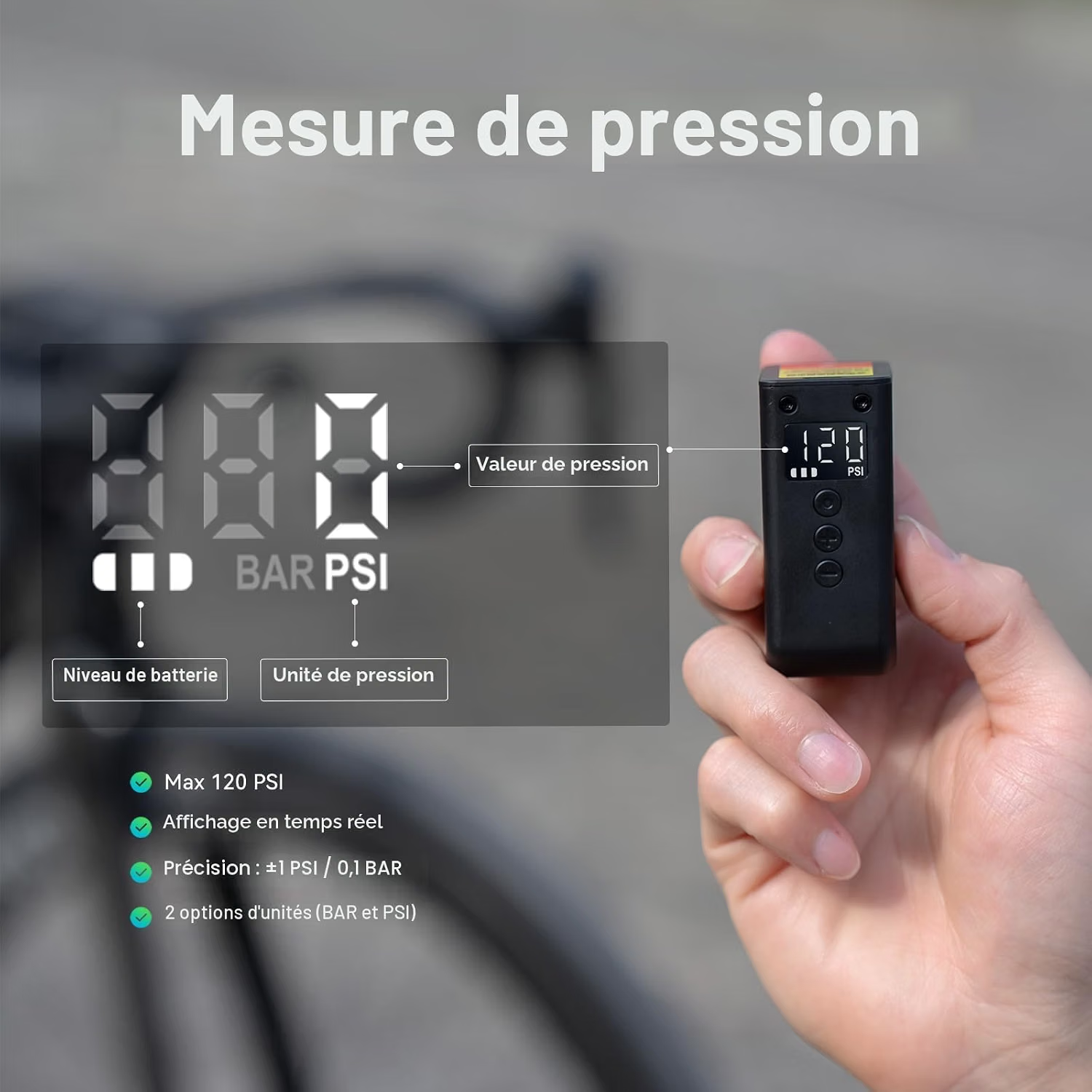 Kit de tuyau d'extension de la CYCPLUS AS2 Pro utilisé sur une valve tubeless
